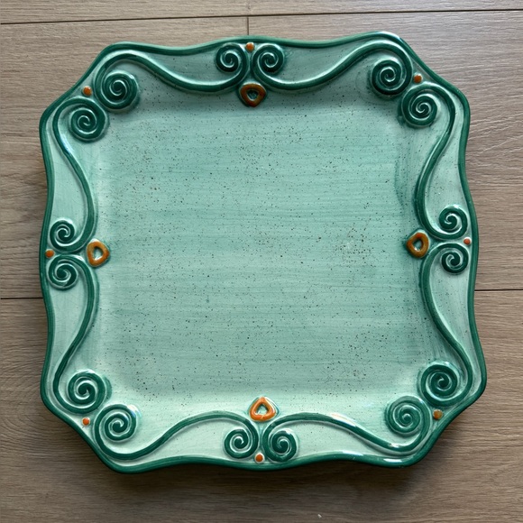 Medici Tabletops Unlimited Green Ceramic Square Chop Plate - 11” - Picture 1 of 6